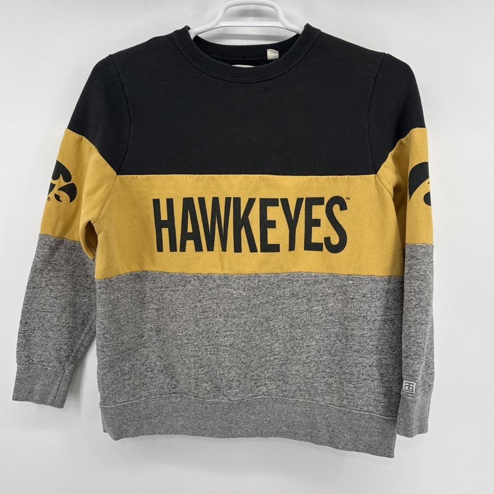 Tailgate Iowa Hawkeyes Sweatshirt Women's Medium Gray Black Gold Spell out